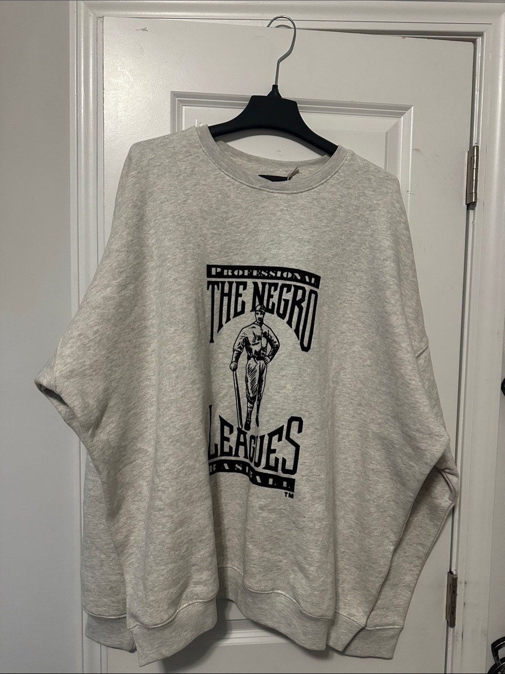 Fear of God Light Gray Crewneck Sweatshirt with Black Graphic